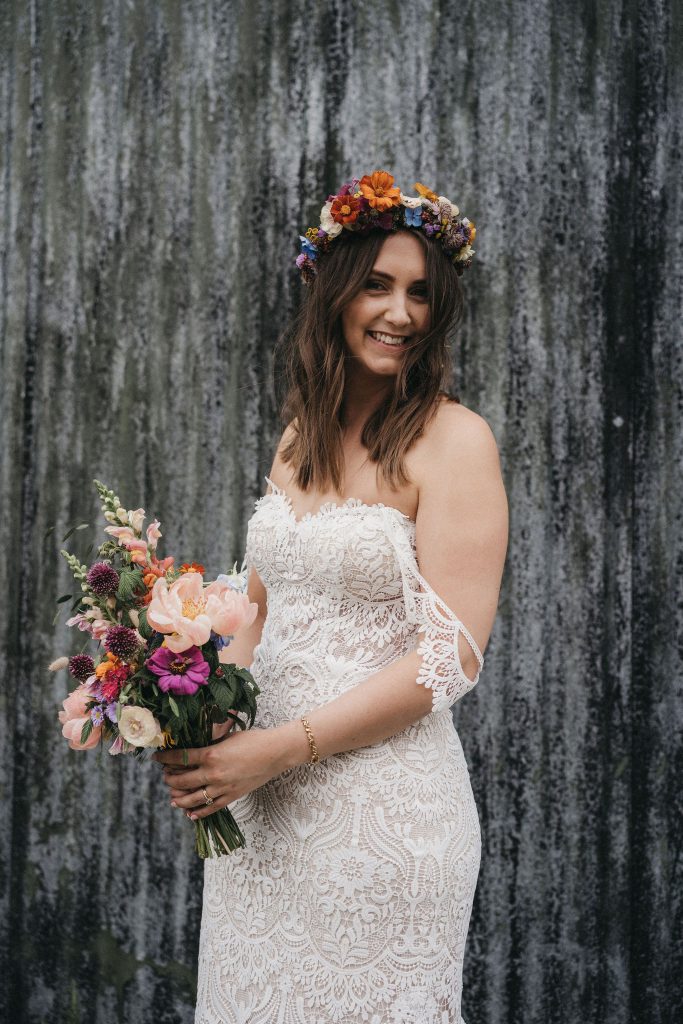 wedding dress floral crown
